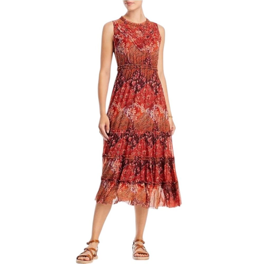 JOHNNY WAS Josephina Mesh Sleeveless Midi Tank Dress Ladies Size Medium - Picture 5 of 7
